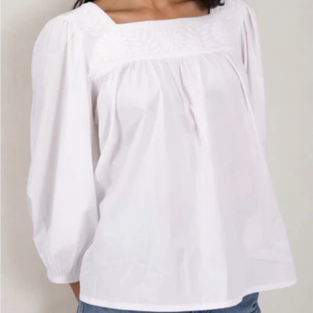 Mi Golondrina Marta Blanca Blouse, Size L